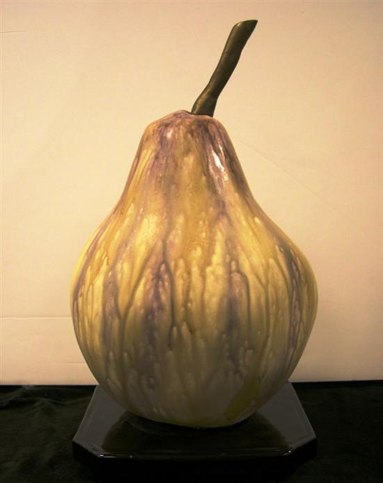 Ceramic glazed pear sculpture