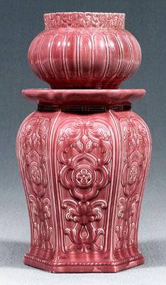 Ceramic jardini&egrave;re on stand,