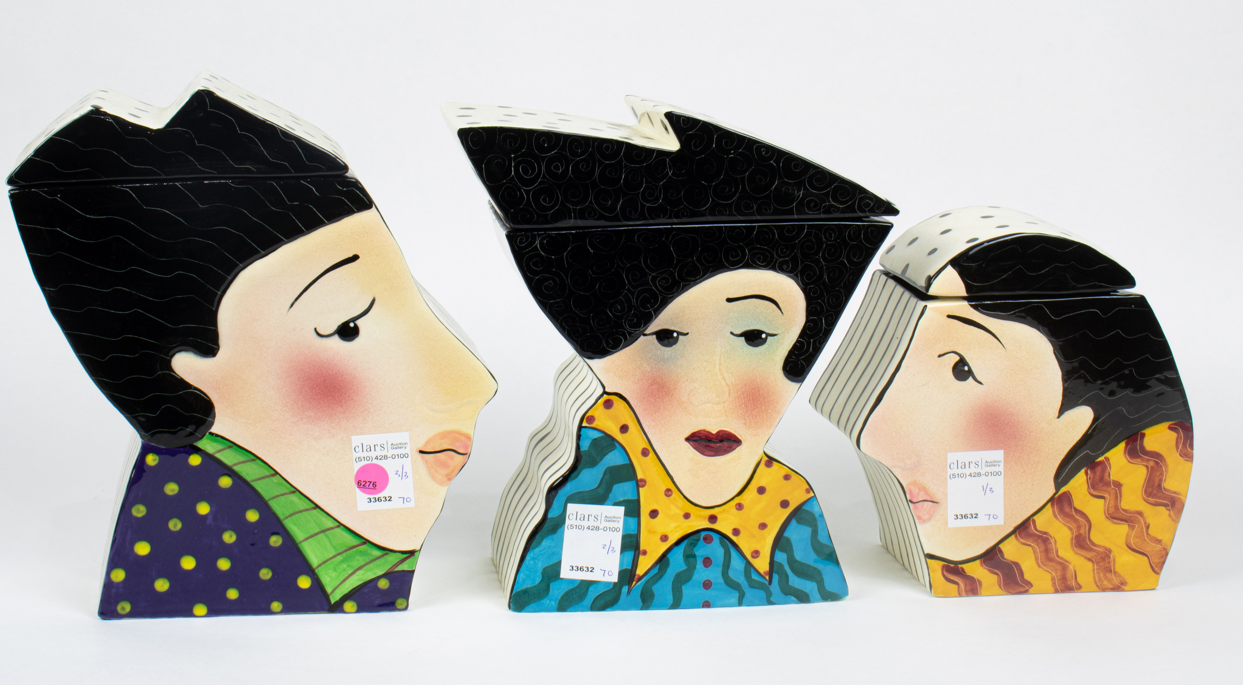 CERAMIC JARS, LIDDED NESTING JARS
