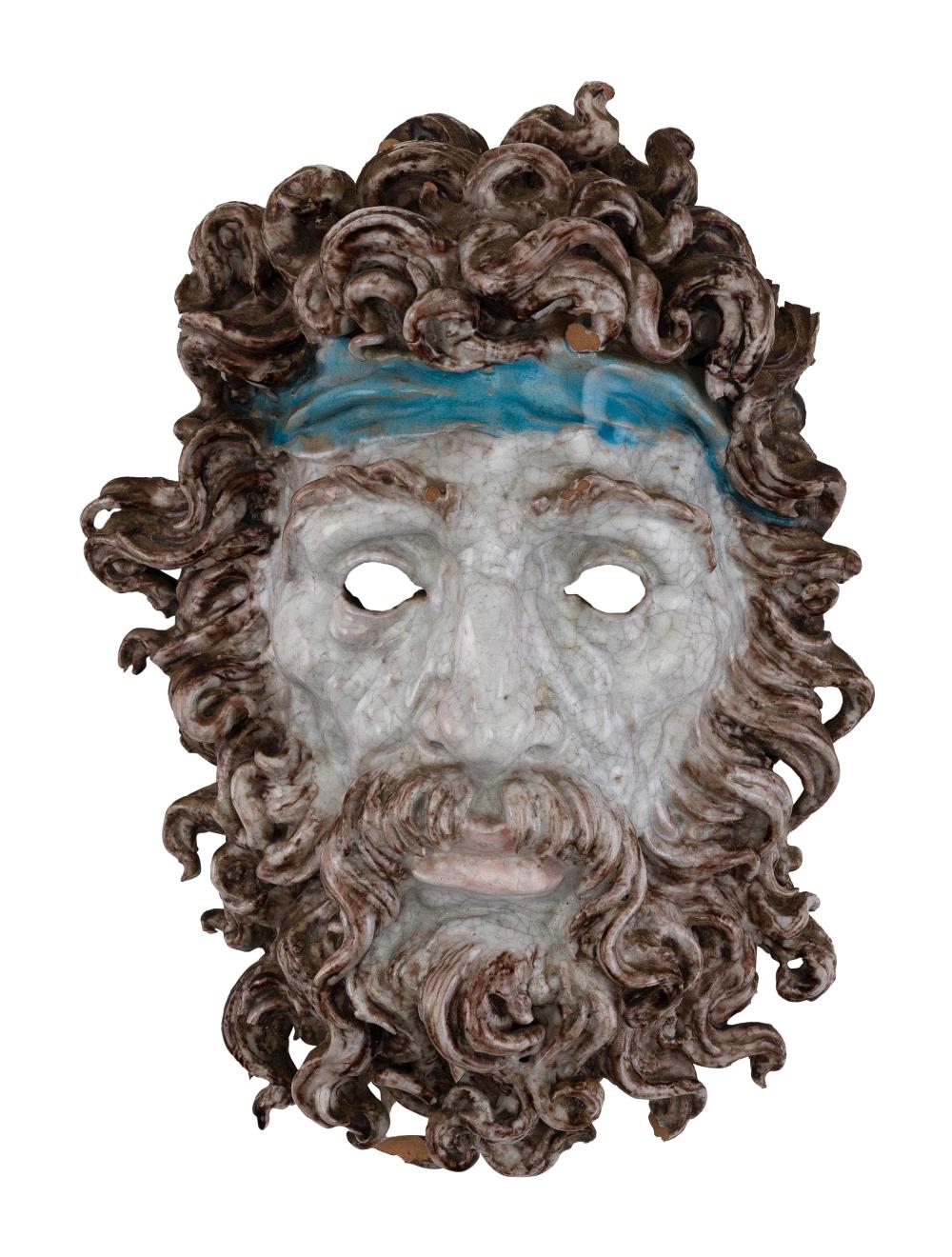 CERAMIC MASK OF ZEUS ITALY, 20TH
