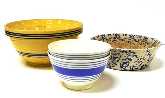 Ceramic mixing bowls  four