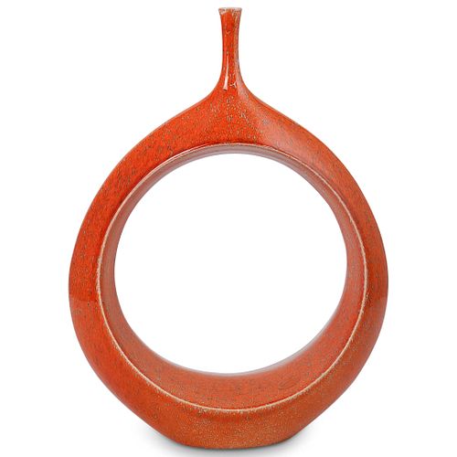 CERAMIC ORANGE VASEDESCRIPTION: A
