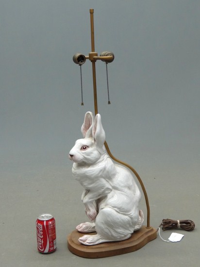 Ceramic rabbit lamp. 32'' Overall