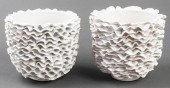 CERAMIC "RUFFLE" PLANTERS ON F