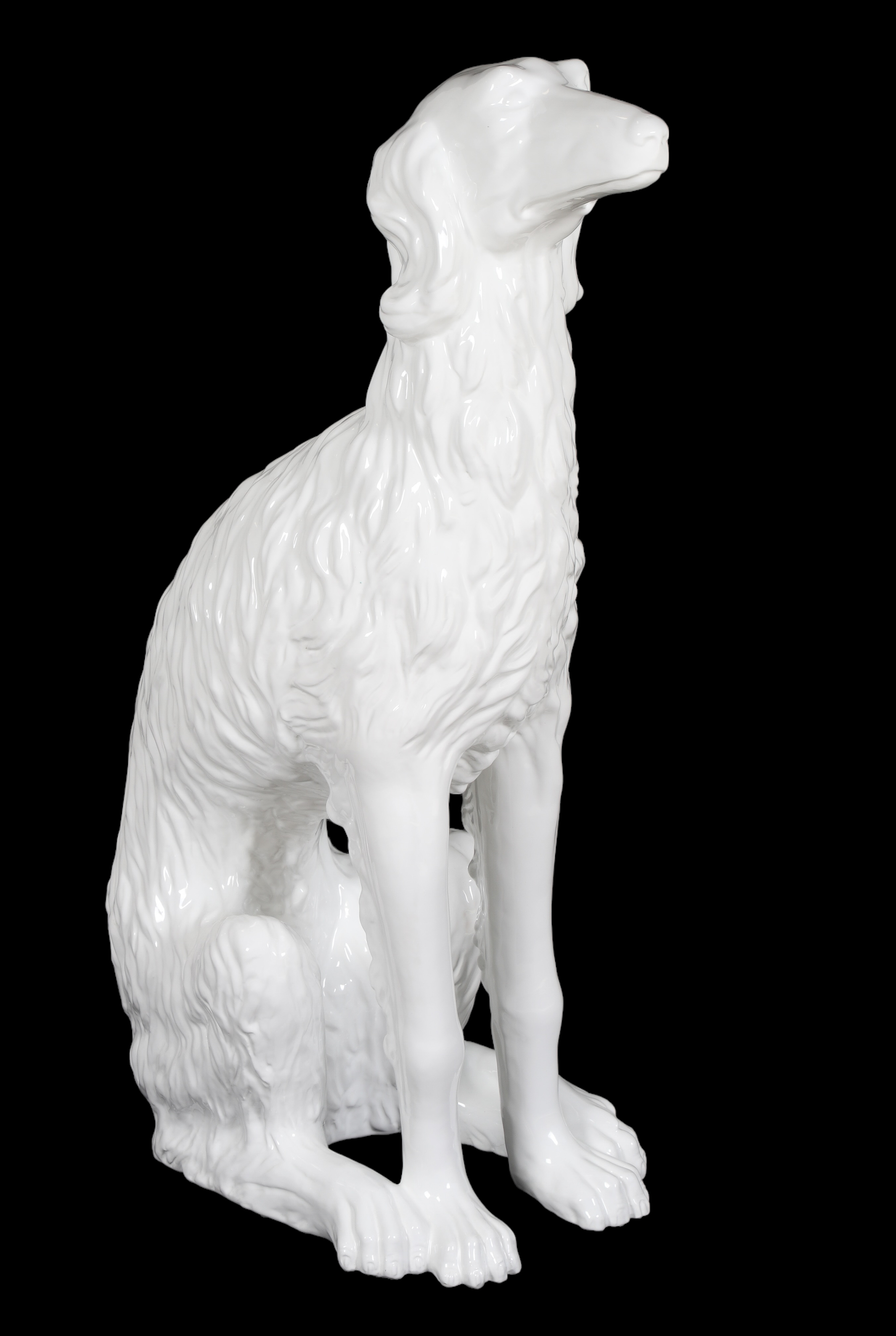 Ceramic statue of whippet in