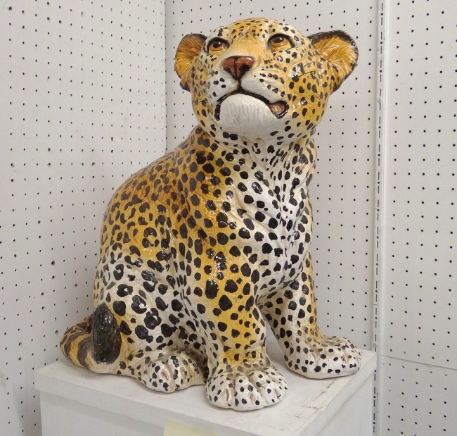 Ceramic tiger decoration. 20'' Ht.