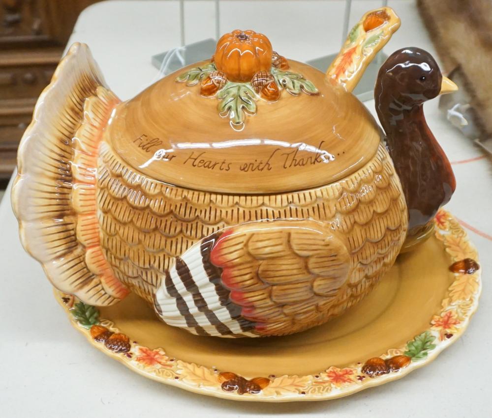 CERAMIC TURKEY-FORM TUREEN WITH