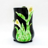 CERAMIC VASE, CALLA LILIESBlac