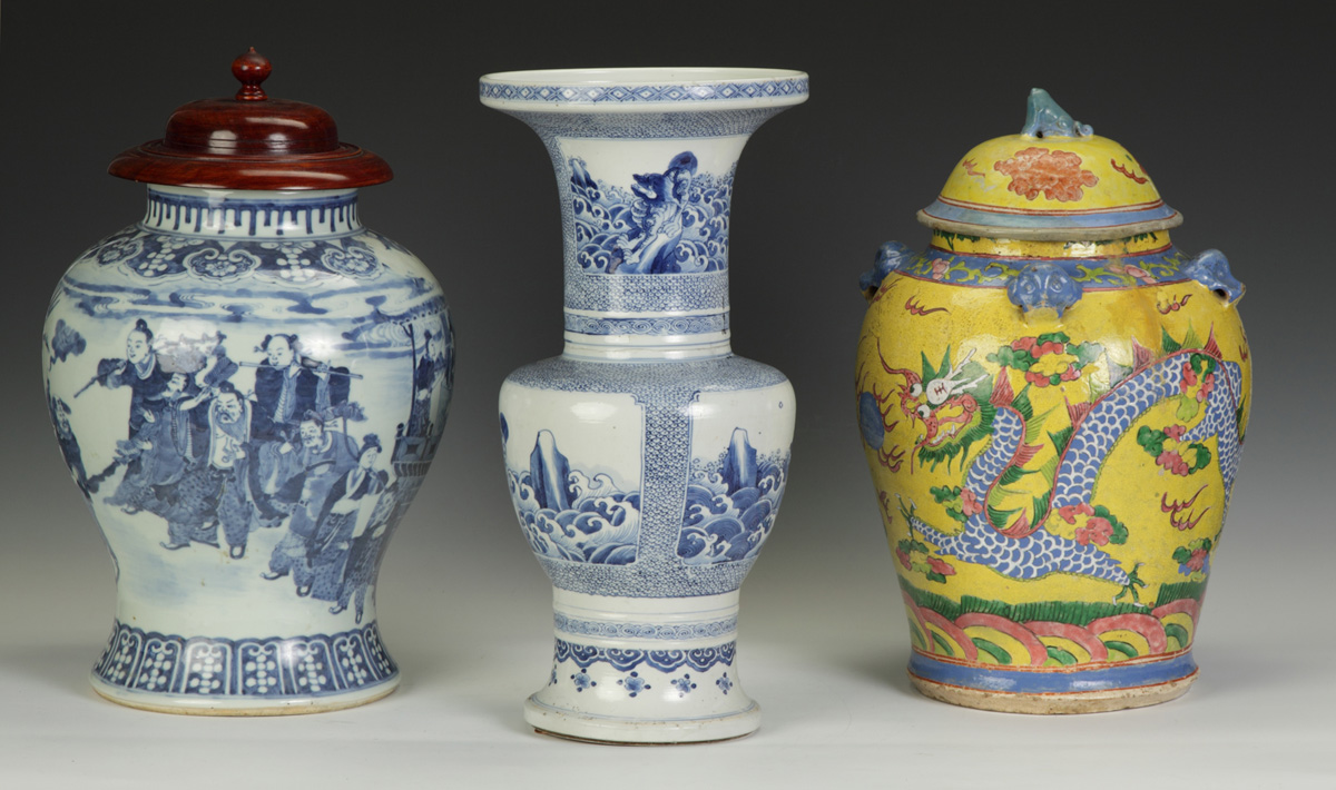 Ceramic VaseWith foo dog heads &