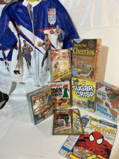 CEREAL BOXES, SOME EMPTY & SOM