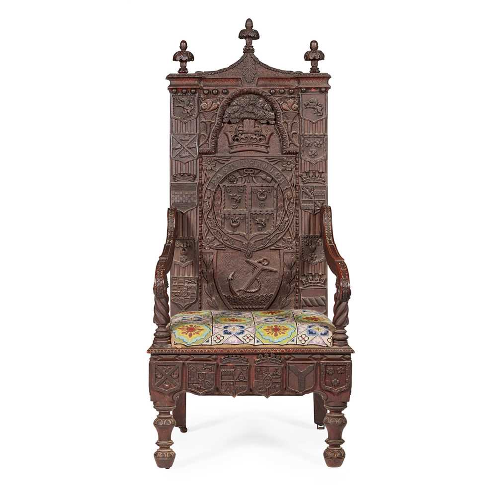 CEREMONIAL CARVED OAK ARMORIAL