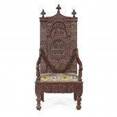 CEREMONIAL CARVED OAK ARMORIAL