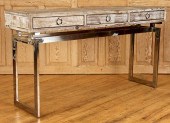 CERUSED OAK THREE DRAWER CONSO