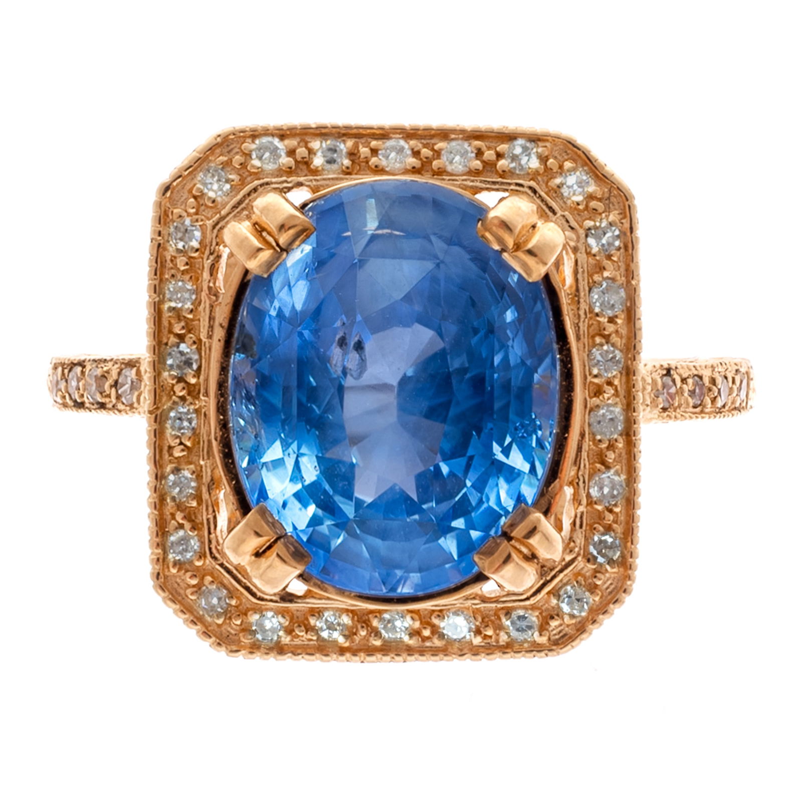 CEYLON NO HEAT SAPPHIRE, DIAMOND,