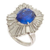 CEYLON SAPPHIRE, DIAMOND, 18K