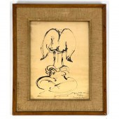 CHAIM GROSS Original Ink Drawi
