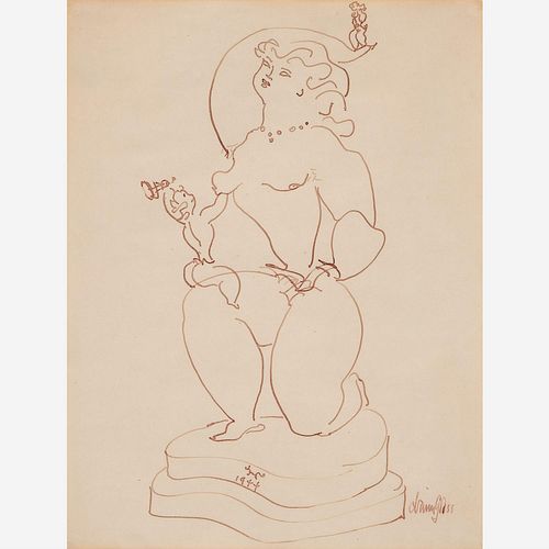 CHAIM GROSS UNTITLED 1944 SKETCH