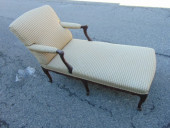 CHAISE LOUNGE, CARVED FRAME &