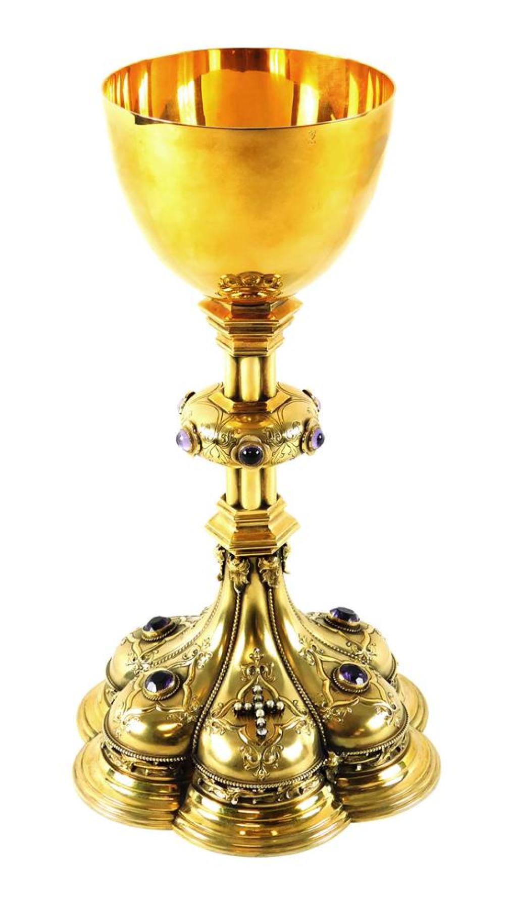 CHALICE, 14K AND SILVER WITH