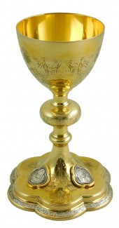 CHALICE, GOLD PLATED OVER STER