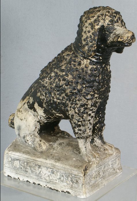Chalk seated poodle, 19th c,
