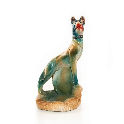 CHALKWARE FIGURE, DOG WITH