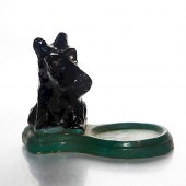 CHALKWARE FIGURE ON STAND, DOG