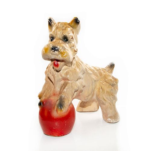 CHALKWARE FIGURE, TERRIER