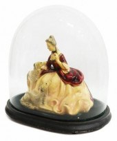 CHALKWARE LADY WITH DOGS UNDER