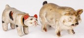 CHALKWARE PIG 19TH C., ETC.Cha