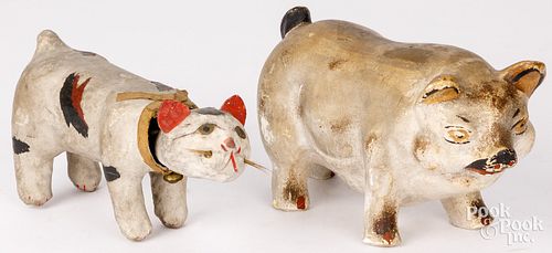 CHALKWARE PIG 19TH C.,