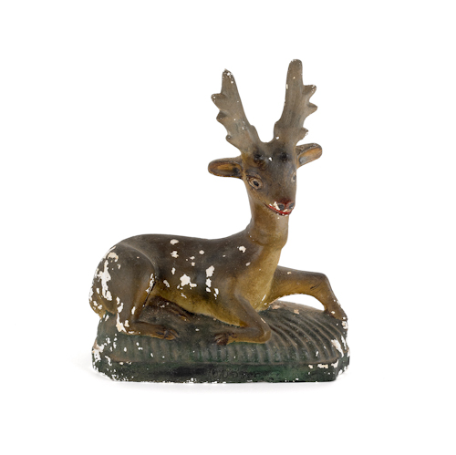 Chalkware recumbent stag 19th c.