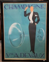 CHAMPAGNE VUE A DEVAUX, LITHOG