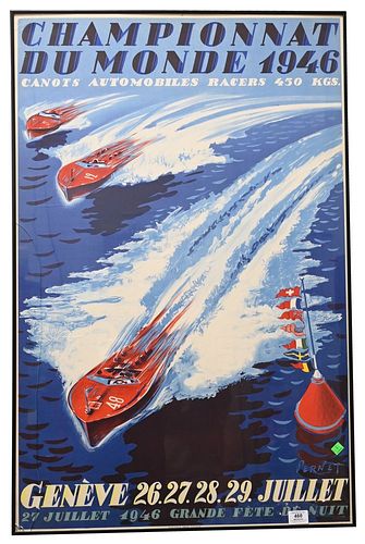 CHAMPIONNAT DU MONDE, 1946, POSTER,