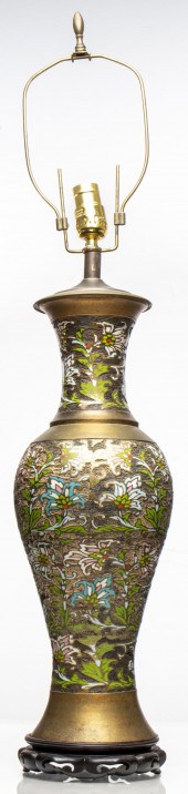 CHAMPLEVE AND BRASS BALUSTER L
