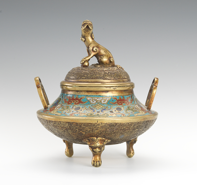 Champleve Bronze Pot in the Shape