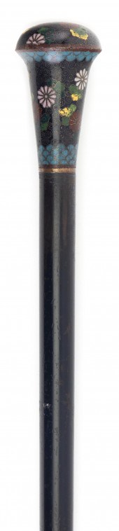 CHAMPLEVE ENAMEL CANE EARLY 20