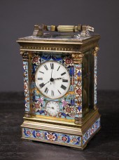 CHAMPLEVE ENAMELED BRASS CARRI