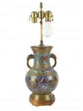 CHAMPLEVE ENAMELED COPPER URNm