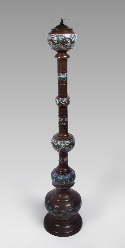 CHAMPLEVE FLOOR LAMP: Measures 66''