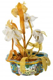CHAMPLEVE FOOTED PLANTERwith b