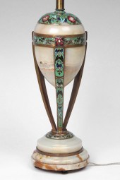 CHAMPLEVE & ONYX TABLE LAMP: S