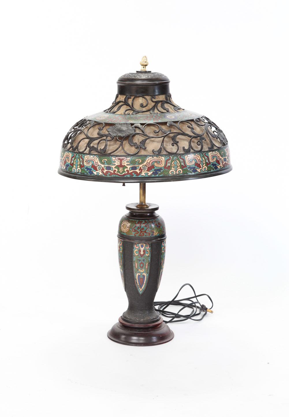 CHAMPLEVE TABLE LAMP. Asian,