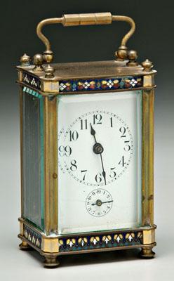 Champlev&eacute; carriage clock,