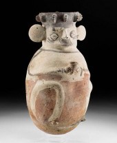 CHANCAY POLYCHROME FIGURAL JAR