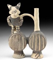 CHANCAY POTTERY DOUBLE CHAMBER