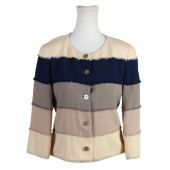 CHANEL BEIGE GREY AND NAVY BLU