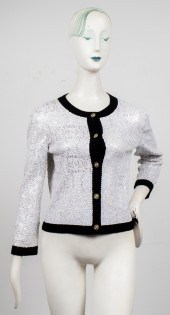 CHANEL BLACK AND WHITE SEQUIN