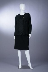 CHANEL BLACK BLOUSE AND SKIRT