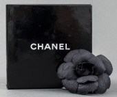 CHANEL BLACK CANVAS CAMELLIA F